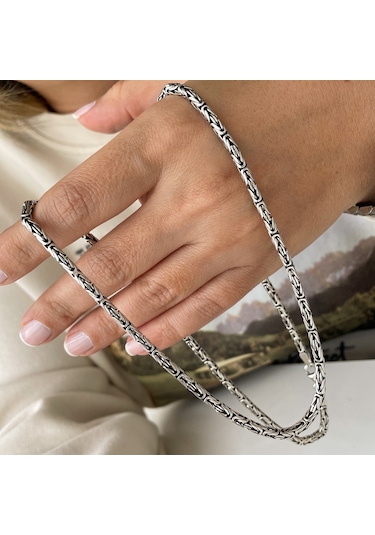 925 Ayar Gümüş Kral Erkek Zincir