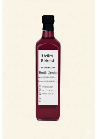 Aktar Diyarı Üzüm Sirkesi 1 L