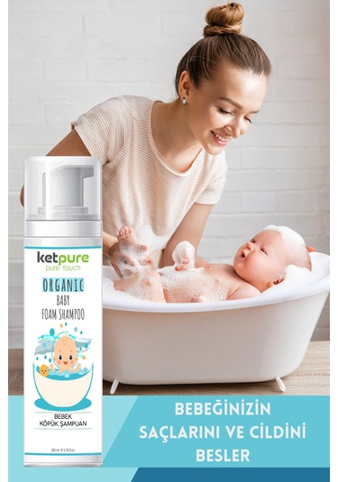 Yenidoğan Bebek Köpük Şampuanı Saç Ve Vücut İçin Organik Ve Doğal