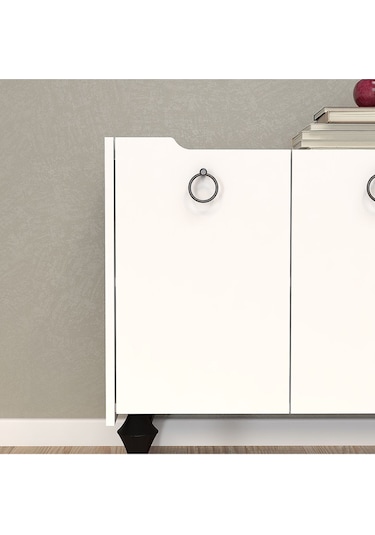 Umg Mobilya Titanyum Modern Konsol, Çok Amaçlı Dolap, Dresuar, Mutfak Dolabı, Kiler Dolabı, Tv Ünitesi Mermer Desen