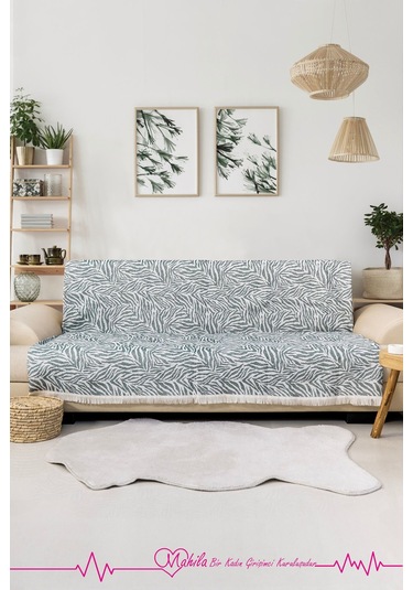 Klasik Pamuklu Koltuk Örtüsü 160x220 Cm Zebra Desen Koltuk Örtüsü Yeşil