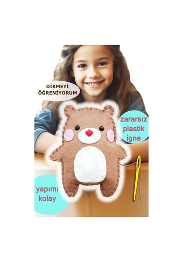 Keçe Oyuncak Dikiş Seti - Sevimli Ayıcık Yaratıcı İpli Oyuncak