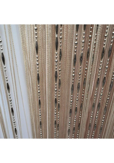 1mx2m Dekoratif Damla Zincir Boncuk Pencere Kapı Perdesi Perde İpi Kapı Oda Bölücü Şampanya