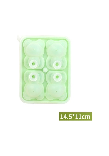 Yeşil Silikon Ayı Buz Kalıp Küçük Ayıcık Şekli Buz Küpü Silikon Kalıp Buz Kalıbı Viski Silikon Buz Kutusu Yeşil