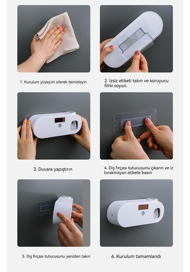 Akıllı Uv Diş Macunu Sıkma Diş Fırçası Tutucu Pembe