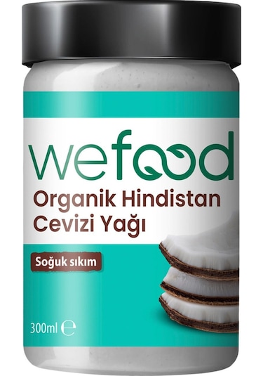 Wefood Organik Hindistan Cevizi Yağı 300 ml (Soğuk Sıkım)