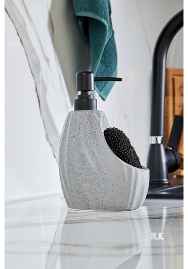 Cooker 180 Ml Seramik Süngerlikli Sıvı Sabunluk Ckr3559 Gri