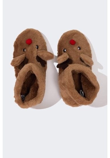 DeFacto Kız Çocuk Yılbaşı Temalı Düz Taban Ev Botu Y4305A624WNBN45