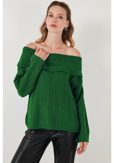 Lela Oversize Fit Madonna Yaka Triko Bayan Kazak 4615216 Benetton