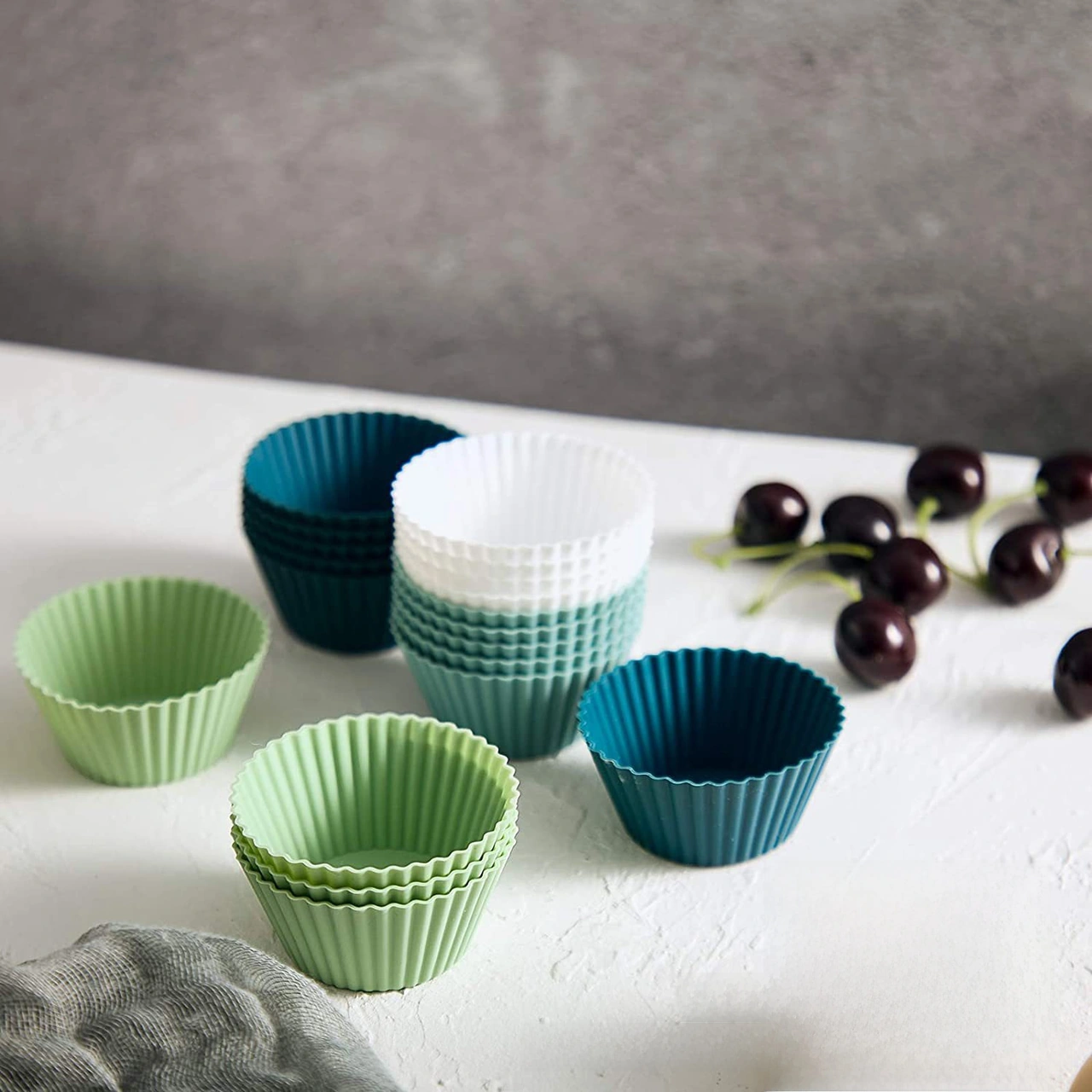 Yaleker Yemek Dereceli Silikon Muffin Kupa Seti 12 Adet - Fda & Lfgb Onaylı, Anti Yapışkan, Fırın/mikrodalga Uyumlu, 4 Renkli, Yeniden Kullanılabilir Diğer