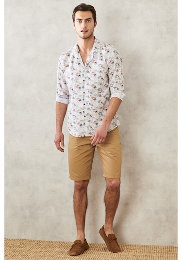 Ac&Co / Altınyıldız Classics Erkek Camel Slim Fit Dar Kesim Armürlü %100 Pamuk Casual Chino Şort 4A0222200007Cml46 Camel Ac&Co / Altınyıldız Classics Erkek Camel Slim Fit Dar Kesim Armürlü %100 Pamuk Casual Chino Şort 4A0222200007Cml46 Camel