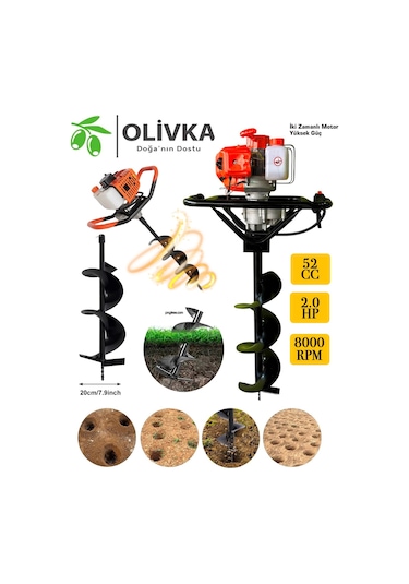Olivka Easy Start 20 CM Uç 2.0 HP 52 CC Toprak Burgu Makinesi