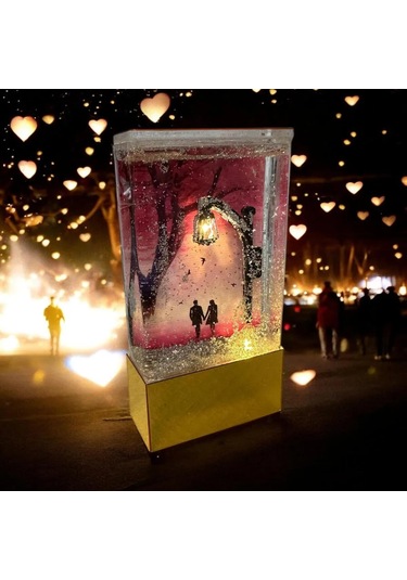 Dekoratif Işıklı Sokak Lambası Gold Gece Lambası Gold