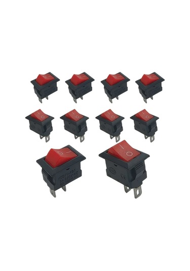 Dashanshop 10 Adet Kırmızı 2 Pimli Anahtar Endüstriyel Ev Aletleri İçin Kaliteli