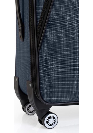Gedox Orta Boy 4 Teker Kumaş Valiz Lacivert 1081 Lacivert