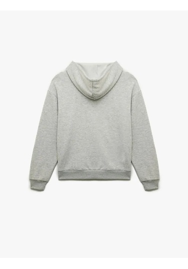 Koton Fermuarlı Kapüşonlu Kanguru Cepli Uzun Kollu Şardonlu Oversize Kadın Sweatshirt 6wak10151nk Gri Koton Fermuarlı Kapüşonlu Kanguru Cepli Uzun Kollu Şardonlu Oversize Kadın Sweatshirt 6wak10151nk Gri