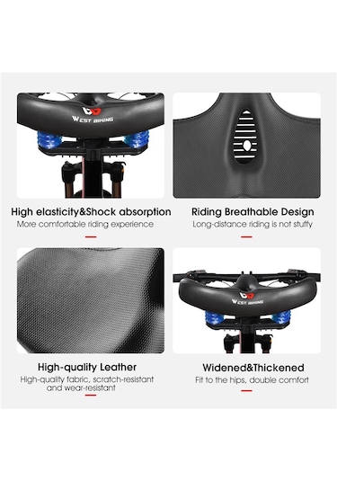 West Bıkıng Yp0801125 Darbeye Dayanıklı Nefes Dağ Bisikleti Mtb Yol Bisikleti Büyük Sele Koltuk Minderi - Stil Oymak