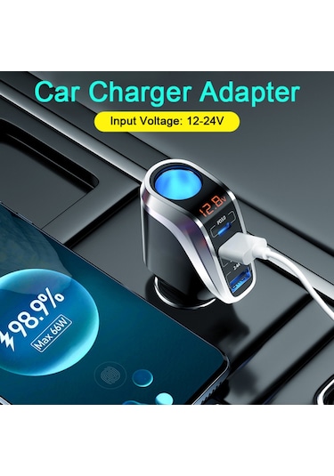 Mufunye 12-24v Çok Fonksiyonlu Hızlı Şarj Adaptörü: Ozio Voltaj Göstergeli Araba, Kamyon, Suv Ve Rv İçin Şarj Cihazı