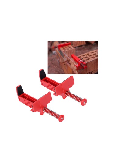 Geeroyoo 2 Adet Tuğla Çizgi Aleti - Tuğlaçılar İçin Dayanıklı Plastik Sabitleyici, Kaymaz Önlü, Hızlı Ve Doğru Uygulama Kırmızı