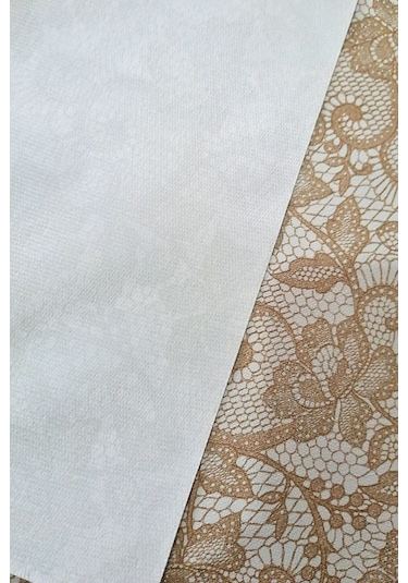 Keten Dokulu Muşamba Masa Örtüsü Gold