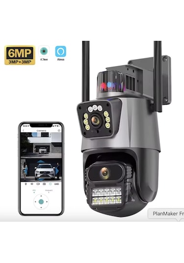 6mp Wifi Ptz Dome Kamera Aı İnsan Algılama, Gece Görüş, İki Yönlü Ses, Ip66 Su Geçirmez