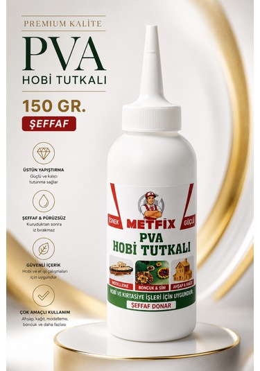 Metfix Pva Hobi Tutkalı 150gr, Şeffaf Donar