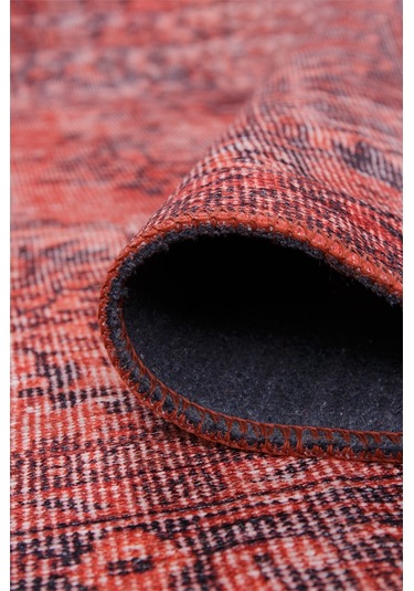 Blues Vintage Desenli Dokuma Taban Dekoratif Kırmızı Halı (Al 131