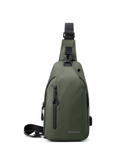 Erkek Büyük Kapasiteli Günlük Çapraz Çanta Ordu Yeşili