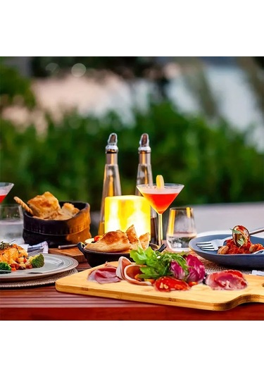 Liangmei Bambu Saplı Kesme Tahtası Büyük Ahşap Servis Tahtası -