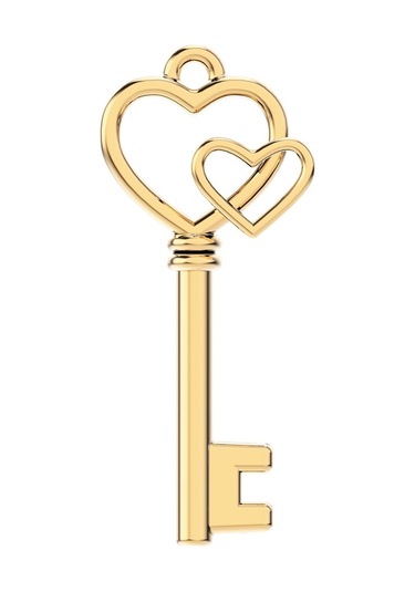Chocli 18 Ayar Altın Kaplama Love Key Kolye