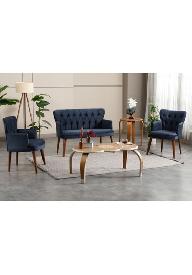 Antrasit Kumaş Ceviz Ayak Çay Seti Koltuk Takımı Ofis Koltuk Takımı Antresit