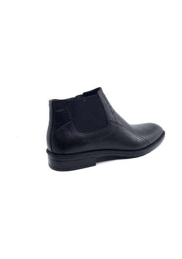 Smart 2023 Siyah İçi Kürklü Hakiki Deri Erkek Klasik Bot Siyah