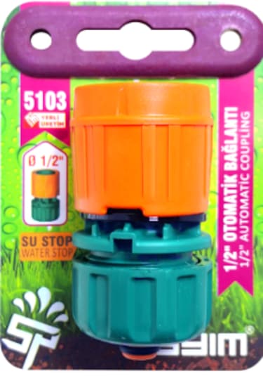 Otomatik Ara Bağlantı Eki 1/2'' Hortum Adaptörü Su Stop