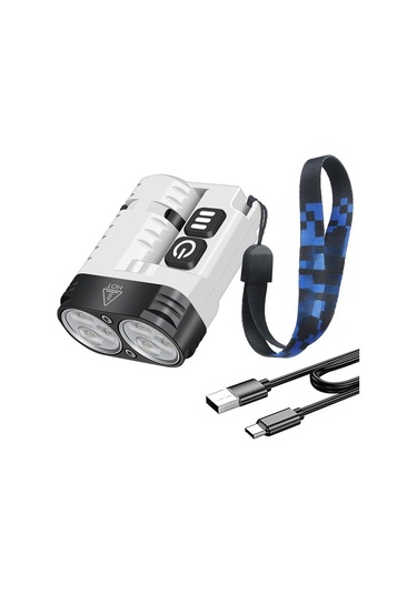 Suntek Klip El Feneri Şapka Işığı Anahtarlık Cep Seyahat Beyaz