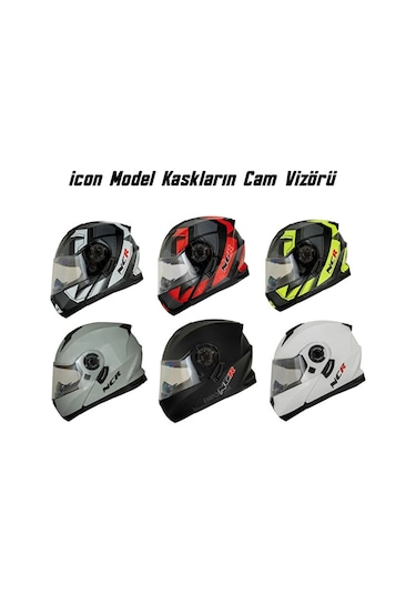 Icon Çene Açılır Şeffaf Vizör Camı