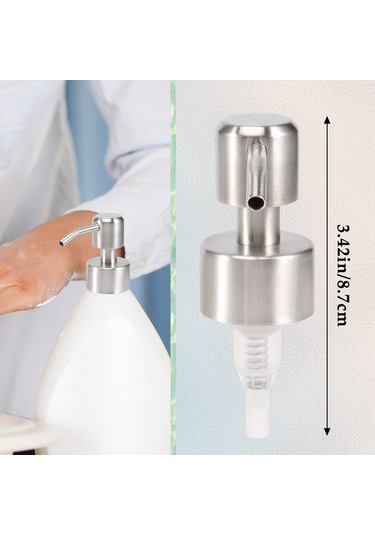 Xurunkeji Adet Paslanmaz Çelik Sabun Pompası Yedek Parçası 28 Dişli Metal Şişe Nozulları Losyon Dağıtıcı Başlığı Gümüş