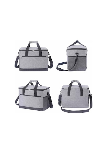 Teltree 30l Büyük Kapasiteli Oxford Kumaş Soğutucu Çanta, Isı Yalıtımlı, Su Geçirmez, Piknik, Kamp, Araç İçin, Yan Elden Taşınabilir Bej