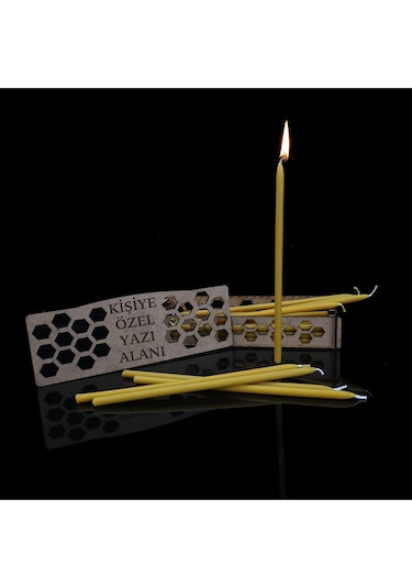 Kişiye Özel Yazı Alanıyla El Yapımı Bal Mumu Seti