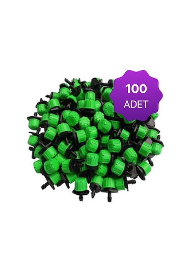 Damlama Sulama Debi Ayarlı Büyük Meme Yeşil Damlatıcı (100 Adet)