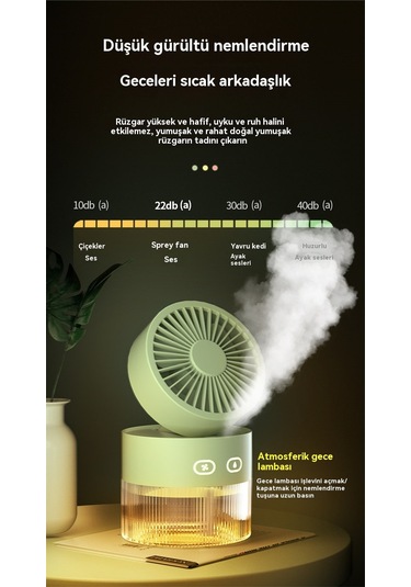 Katlanbilir Soğuk Hava Nemlendirici Sprey Fan - Sarı