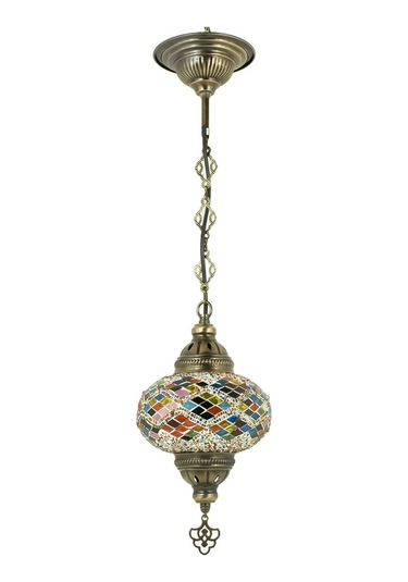Mozaik Gece Lambası Tekli Otantik Sarkıt Avize Renkli