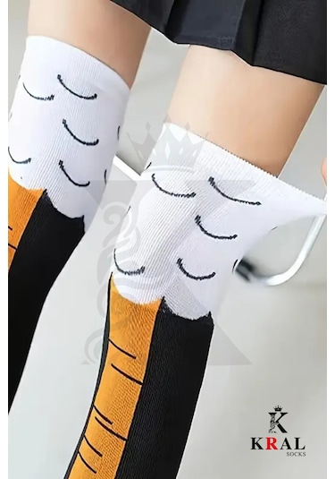 Kadın Dizüstü Çorap 1 Çift Diz Üstü Tavuk Bacağı Çorap Asorti̇