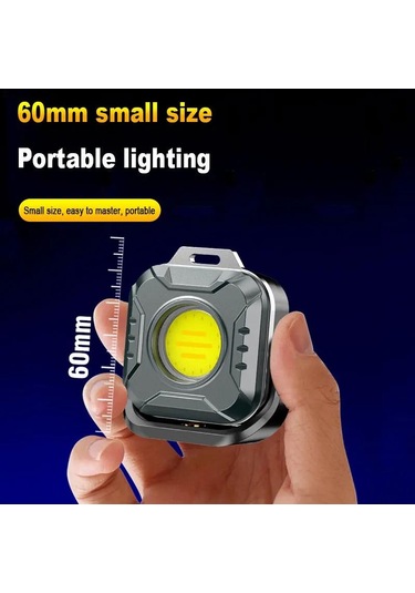 Cob Cep Lambası Anahtarlık El Feneri Usb Şarj Edilebilir 6 Mod Süper Parlak Mini Taşınabilir Mıknatıslı Çalışma Işığı Açık Hava Kampı Kırmızı Beyaz Işık-6 Mod