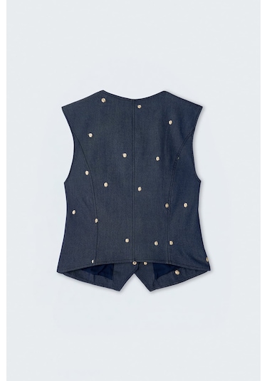 Sateen Laura Yelek - Lacivert-137423