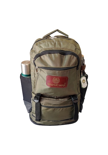 Worldcamp Körüklü Dağcı Sırt Çantası 50 Litre Kapasiteli Kamp Çantası Haki