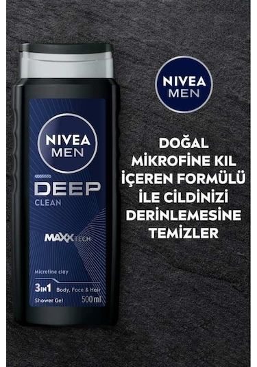 Men Erkek Deep Dimension Banyo Ve Duş Jeli 500ml, 3'ü1 Arada Komple Bakım, Vücut Saç Ve Yüz Diğer