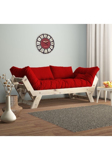 Adalar Masif Natural-kırmızı Renk 2li Kanepe Cpt8108-210