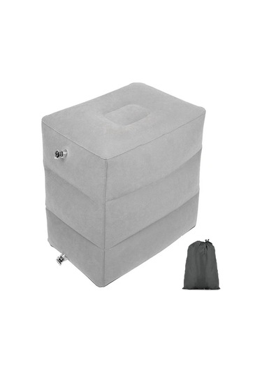 Elmpaly Ayarlanabilir Yükseklikli Şişme Ayaklık Gri - Seyahat Ve Ofis İçin Taşınabilir Ergonomik Destek