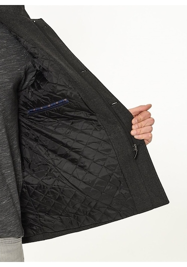 Plt8327 Dewberry Erkek Palto-Antrasit