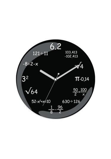 En Çok Satılan Matematik Formülsel Grafik Çap 30cm Sessiz Akar Bombeli Gerçek Cam Duvar Saati Çok Renkli